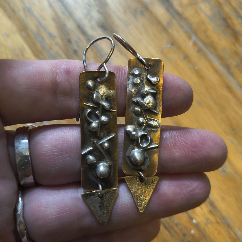 Artistic Gold Dangle Earrings